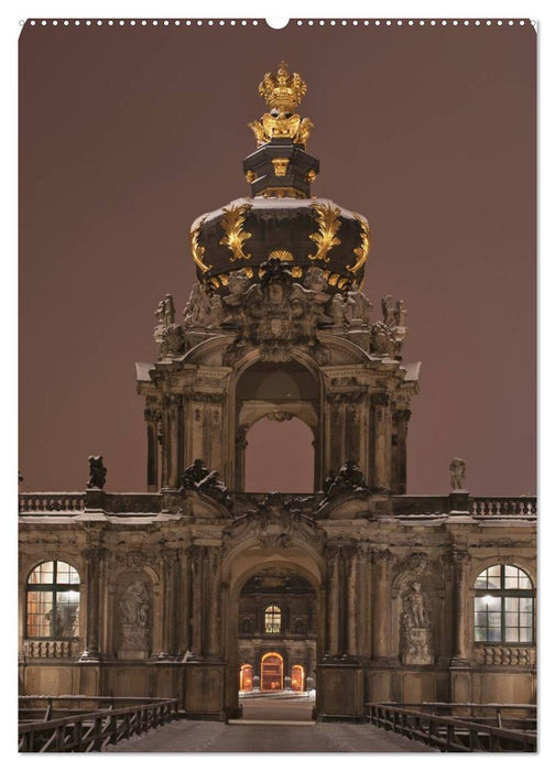 Dresden bei Nacht (CALVENDO Premium Wandkalender 2025)