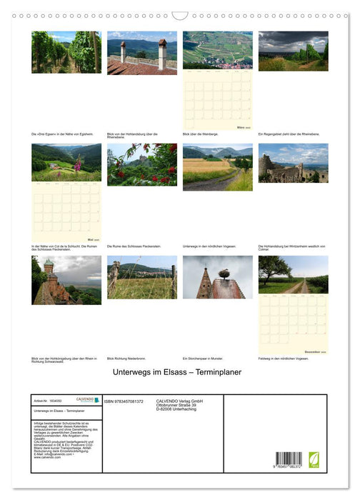 Unterwegs im Elsass – Terminplaner (CALVENDO Wandkalender 2025)