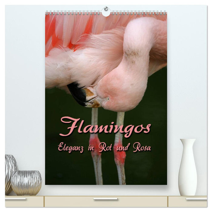 Flamingos - Eleganz in Rot und Rosa (CALVENDO Premium Wandkalender 2025)