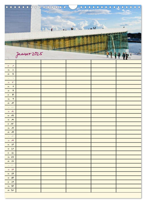 Familienplaner Norwegen (CALVENDO Wandkalender 2025)