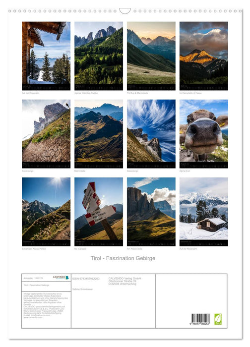 Tirol - Faszination Gebirge (CALVENDO Wandkalender 2025)
