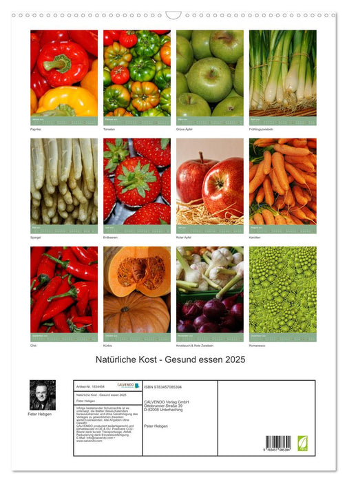 Natürliche Kost - Gesund essen 2025 (CALVENDO Wandkalender 2025)