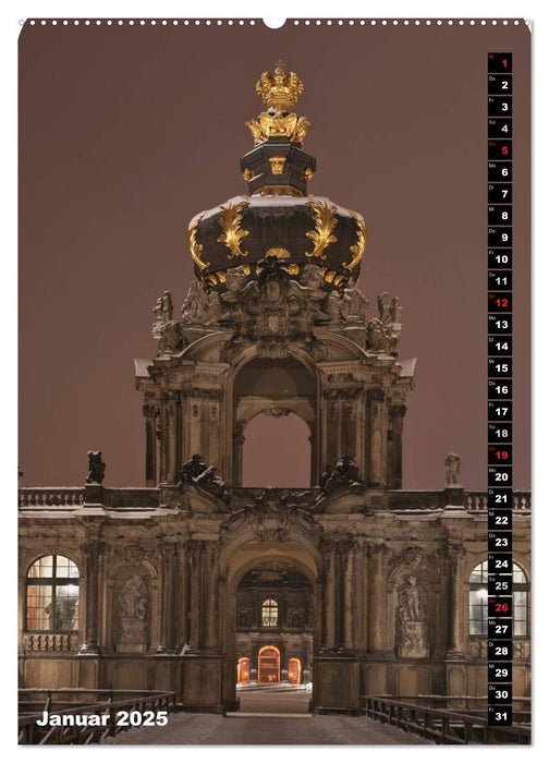 Dresden bei Nacht (CALVENDO Wandkalender 2025)