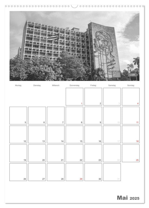 Kuba in Schwarz-Weiß (CALVENDO Wandkalender 2025)