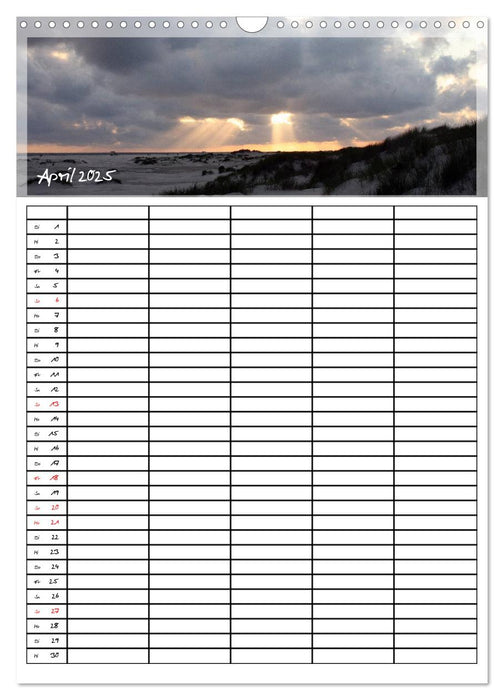 Strandleben - Familienplaner (CALVENDO Wandkalender 2025)