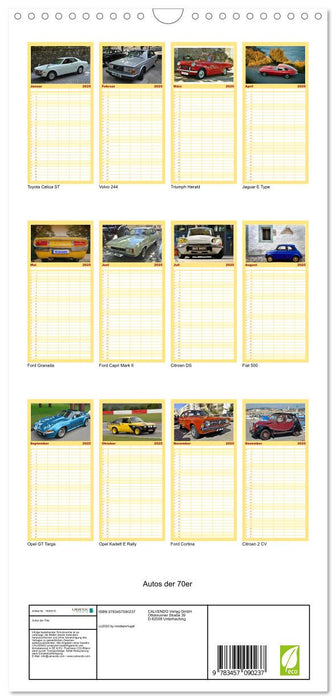 Autos der 70er (CALVENDO Familienplaner 2025)