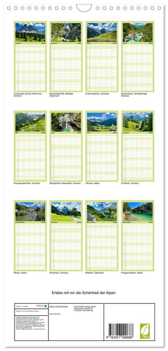 Erlebe mit mir die Schönheit der Alpen (CALVENDO Familienplaner 2025)