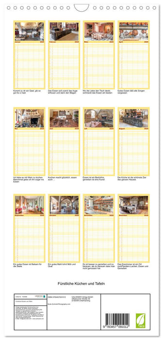 Fürstliche Küchen und Tafeln (CALVENDO Familienplaner 2025)