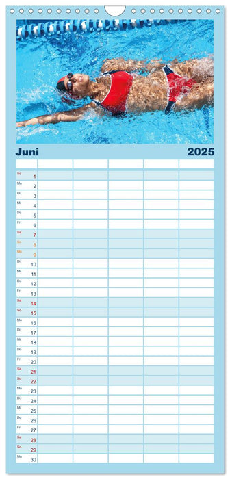 Schwimmen: Sport auf blauen Bahnen (CALVENDO Familienplaner 2025)