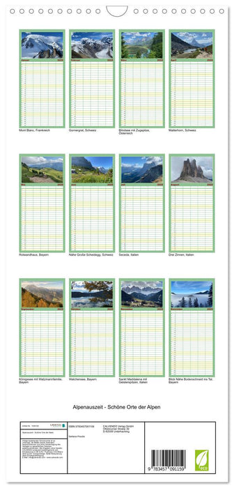 Alpenauszeit - Schöne Orte der Alpen (CALVENDO Familienplaner 2025)