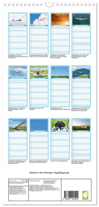 Meister in der Schwebe: Segelflugzeuge (CALVENDO Familienplaner 2025)