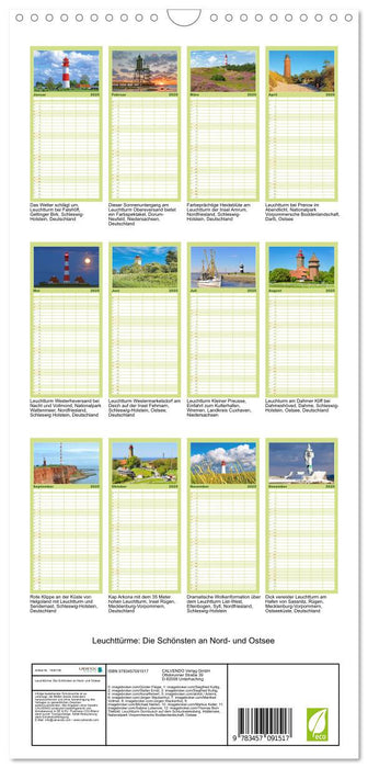 Leuchttürme: Die Schönsten an Nord- und Ostsee (CALVENDO Familienplaner 2025)
