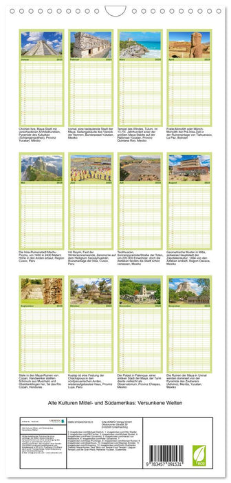 Alte Kulturen Mittel- und Südamerikas: Versunkene Welten (CALVENDO Familienplaner 2025)