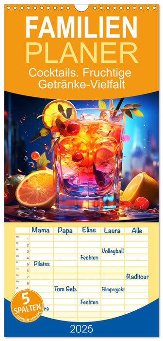 Cocktails. Fruchtige Getränke-Vielfalt (CALVENDO Familienplaner 2025)