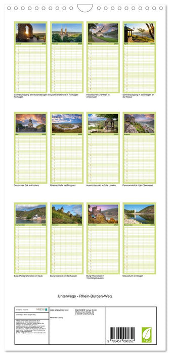 Unterwegs - Rhein-Burgen-Weg (CALVENDO Familienplaner 2025)