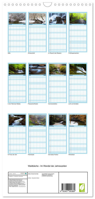 Waldbäche - Im Wandel der Jahreszeiten (CALVENDO Familienplaner 2025)