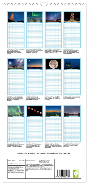 Polarlichter, Kometen, Blutmond: Nachthimmel über der Welt (CALVENDO Familienplaner 2025)