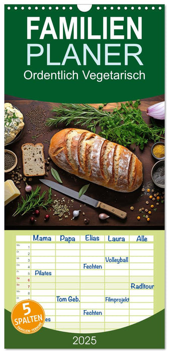Ordentlich Vegetarisch (CALVENDO Familienplaner 2025)