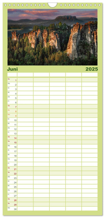 Naturparadies Sächsische Schweiz (CALVENDO Familienplaner 2025)