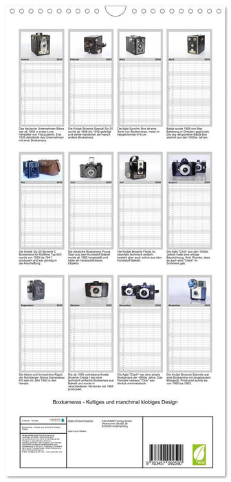 Boxkameras - Kultiges und manchmal klobiges Design (CALVENDO Familienplaner 2025)