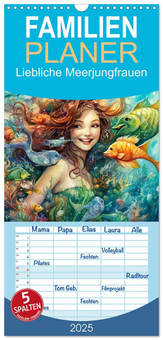 Liebliche Meerjungfrauen (CALVENDO Familienplaner 2025)