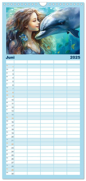 Liebliche Meerjungfrauen (CALVENDO Familienplaner 2025)