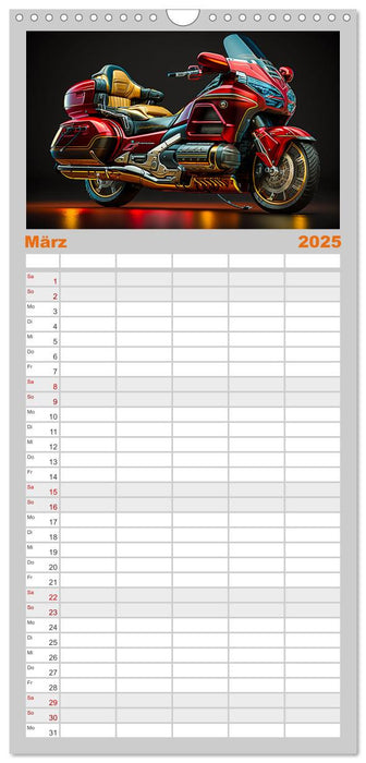 Motorrad illusionen (CALVENDO Familienplaner 2025)