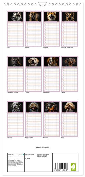 Hunde Porträts (CALVENDO Familienplaner 2025)