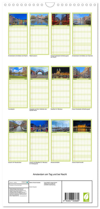 Amsterdam am Tag und bei Nacht (CALVENDO Familienplaner 2025)