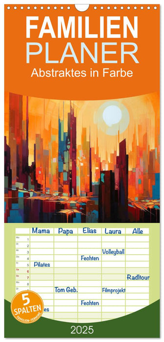 Abstraktes in Farbe (CALVENDO Familienplaner 2025)