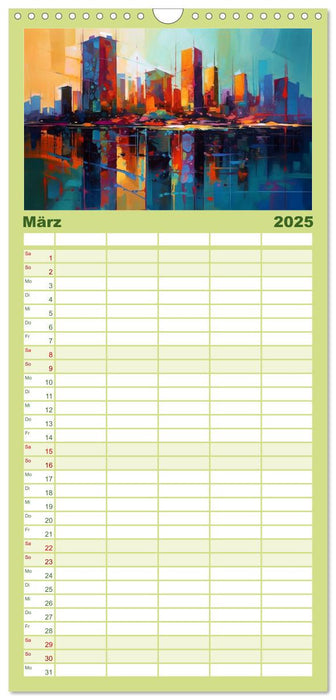 Abstraktes in Farbe (CALVENDO Familienplaner 2025)