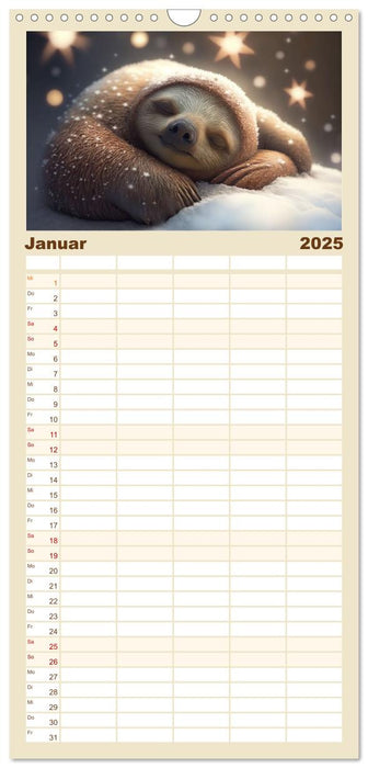 Der Kalender für echte Faultiere (CALVENDO Familienplaner 2025)