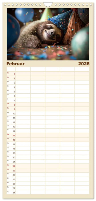 Der Kalender für echte Faultiere (CALVENDO Familienplaner 2025)