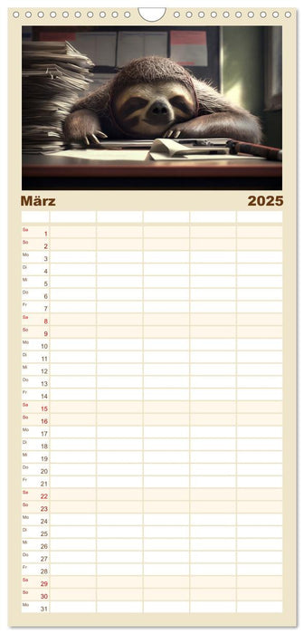 Der Kalender für echte Faultiere (CALVENDO Familienplaner 2025)