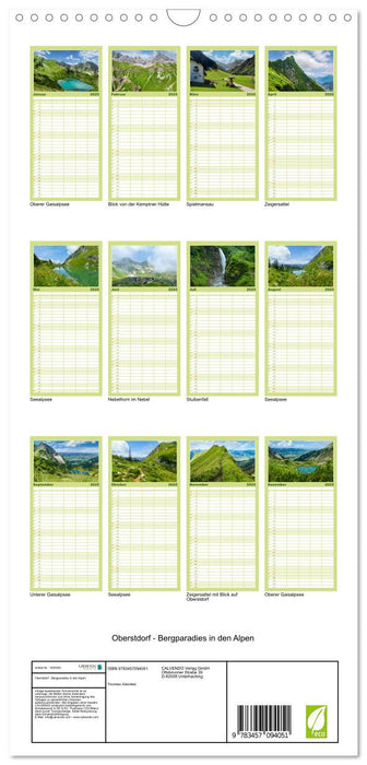 Oberstdorf - Bergparadies in den Alpen (CALVENDO Familienplaner 2025)