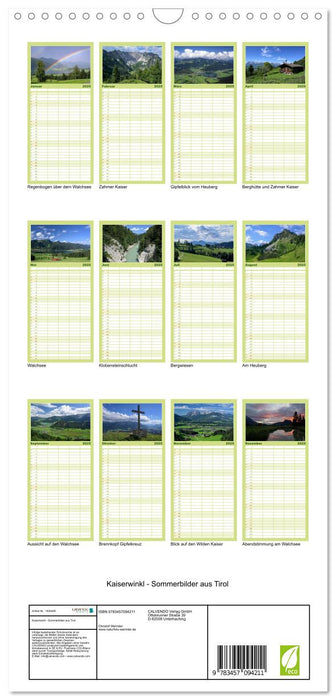 Kaiserwinkl - Sommerbilder aus Tirol (CALVENDO Familienplaner 2025)