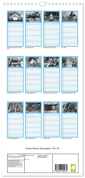 Formel, Rennen, Boxengasse 1971-´83 (CALVENDO Familienplaner 2025)