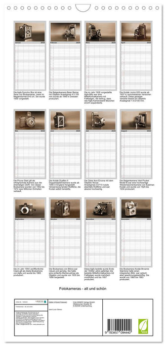 Fotokameras - alt und schön (CALVENDO Familienplaner 2025)