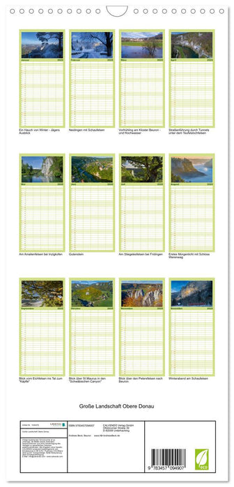 Große Landschaft Obere Donau (CALVENDO Familienplaner 2025)