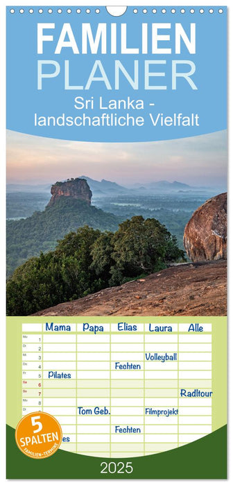 Sri Lanka - landschaftliche Vielfalt (CALVENDO Familienplaner 2025)
