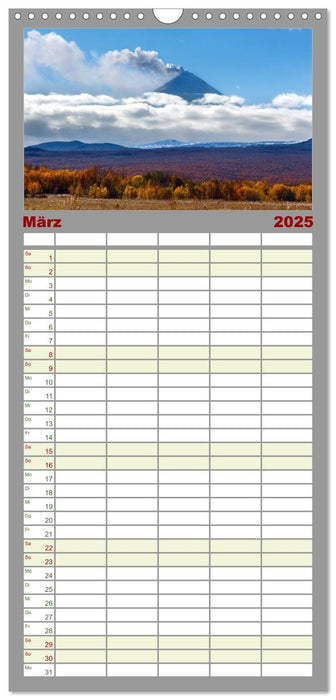 Vulkane - Beeindruckende Feuerberge (CALVENDO Familienplaner 2025)