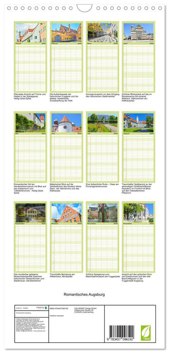 Romantisches Augsburg (CALVENDO Familienplaner 2025)