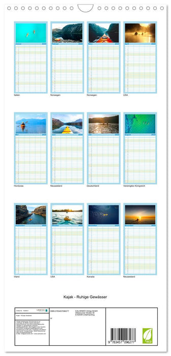 Kajak - Ruhige Gewässer (CALVENDO Familienplaner 2025)