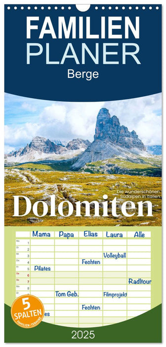 Dolomiten - Die wunderschönen Südalpen in Italien. (CALVENDO Familienplaner 2025)