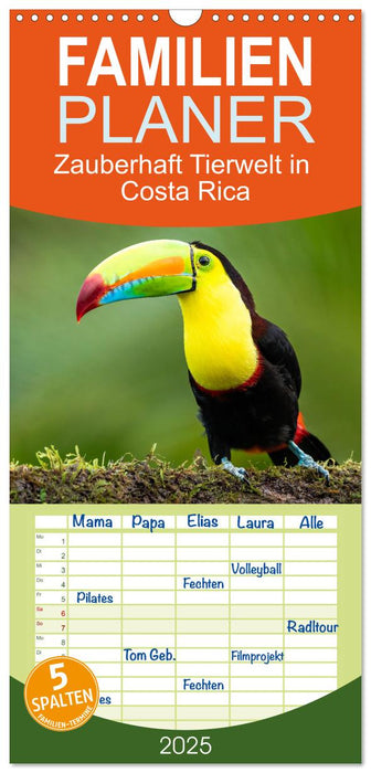 Zauberhaft Tierwelt in Costa Rica (CALVENDO Familienplaner 2025)
