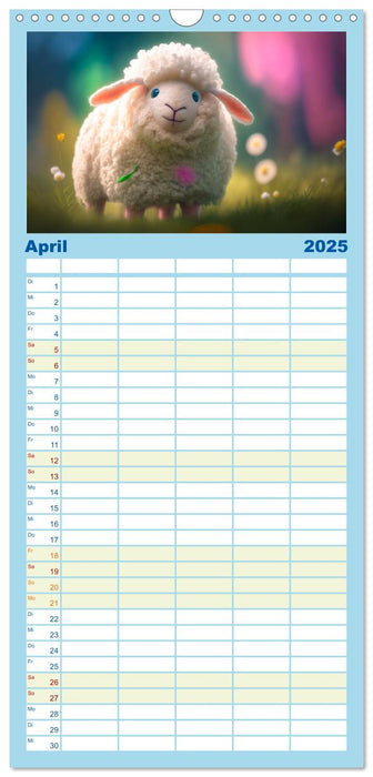 Die Schafe sind los Wollige Aussichten (CALVENDO Familienplaner 2025)