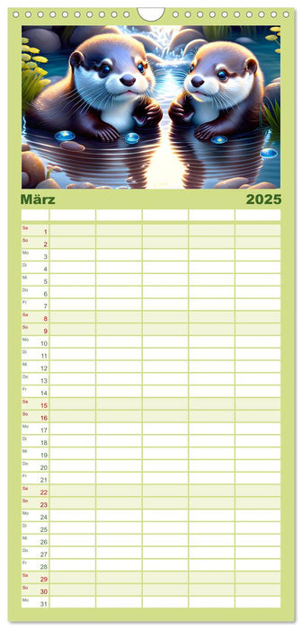 Niedliche Fischotter begleiten dich durch das Jahr (CALVENDO Familienplaner 2025)