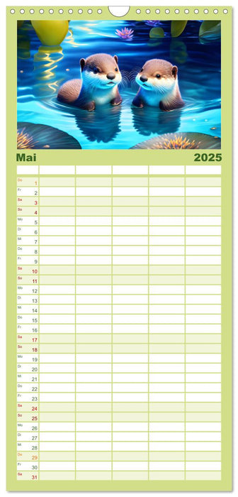 Niedliche Fischotter begleiten dich durch das Jahr (CALVENDO Familienplaner 2025)