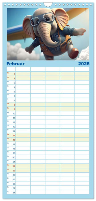 Die lustigen Dickhäuter. Ein Kalender für gute Laune (CALVENDO Familienplaner 2025)