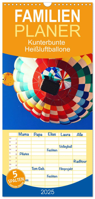 Kunterbunte Heißluftballone (CALVENDO Familienplaner 2025)
